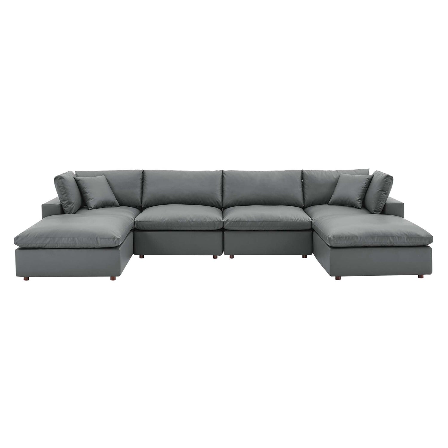 Commix 6-Piece Down Filled Overstuffed Performance Velvet Sectional Sofa by Modway