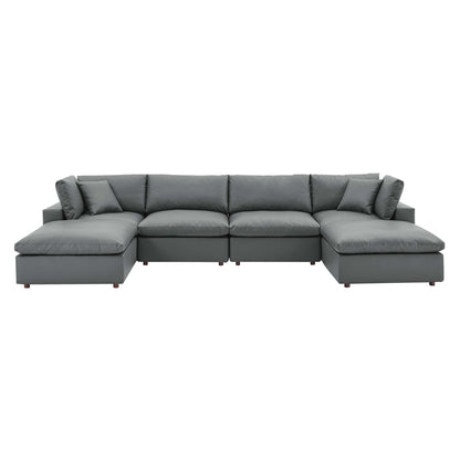 Commix 6-Piece Down Filled Overstuffed Performance Velvet Sectional Sofa by Modway