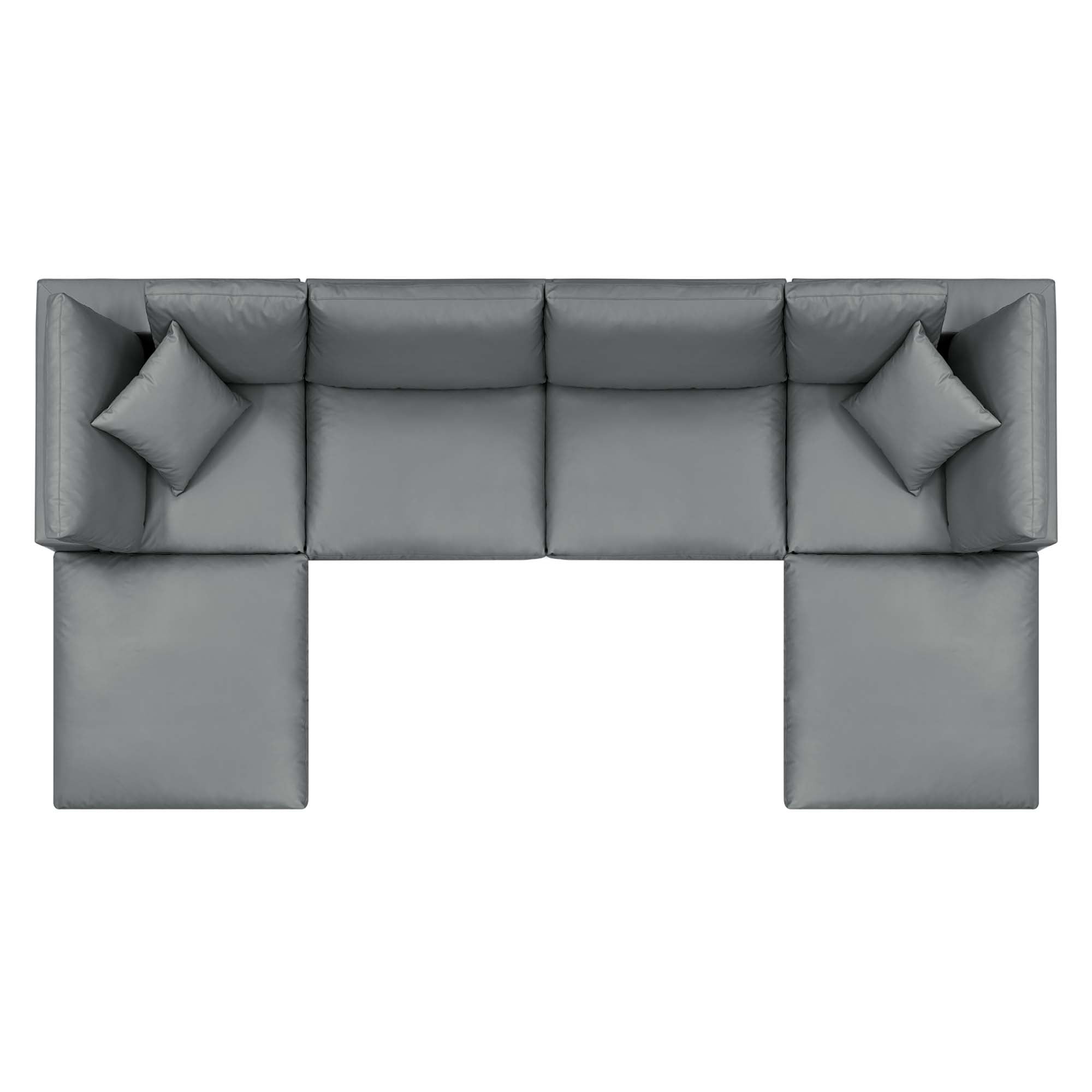 Commix 6-Piece Down Filled Overstuffed Performance Velvet Sectional Sofa by Modway