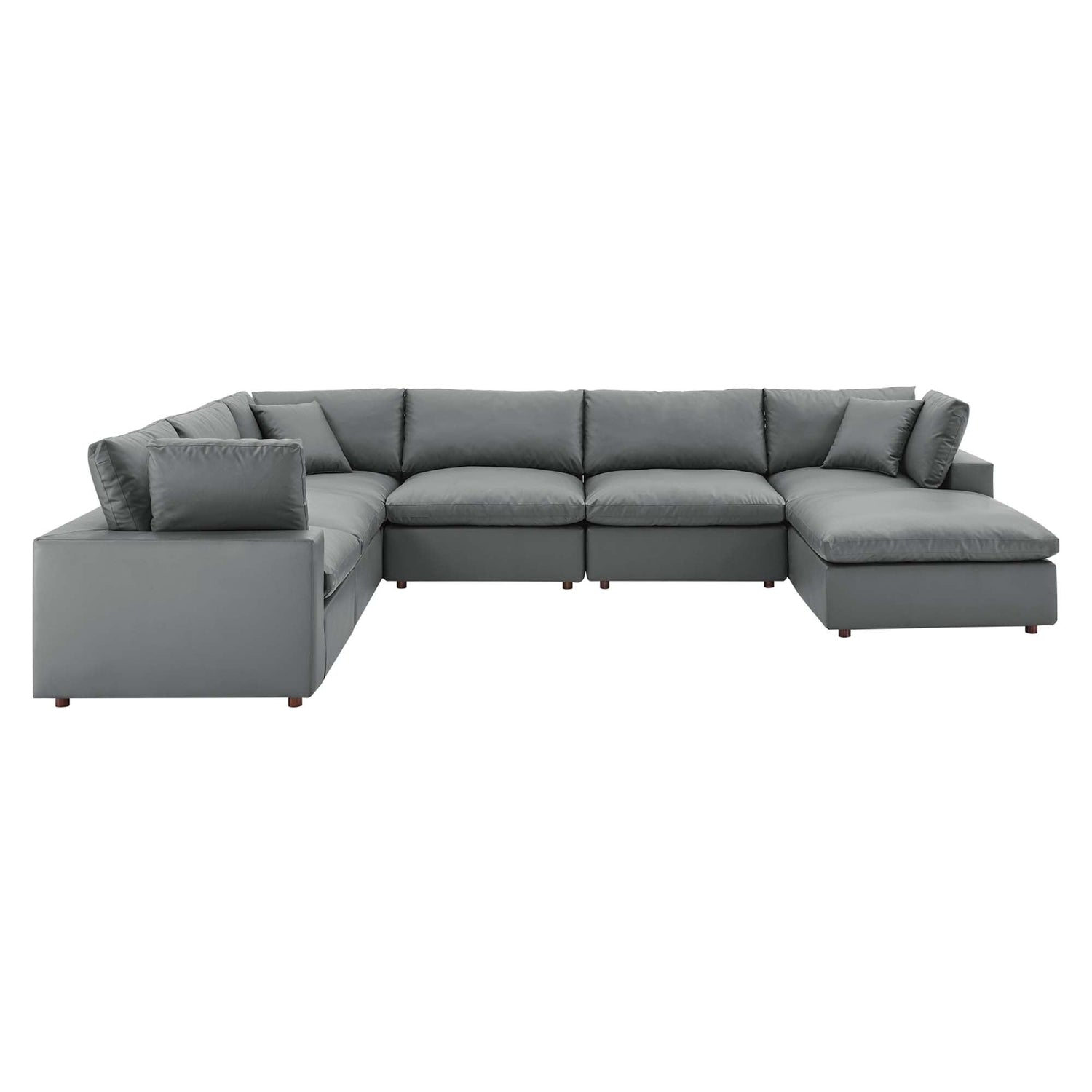 Commix 7-Piece Down Filled Overstuffed Performance Velvet Sectional Sofa by Modway