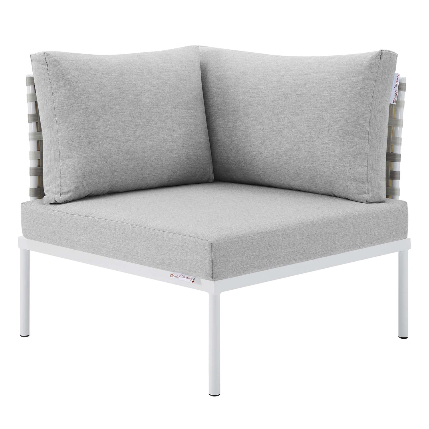 Harmony 7-Piece  Sunbrella¬Æ Basket Weave Outdoor Patio Aluminum Sectional Sofa Set by Modway