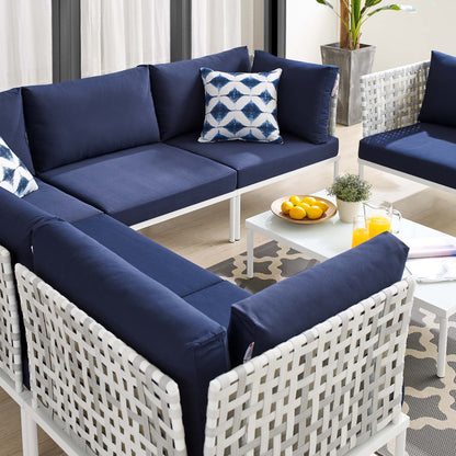 Harmony 7-Piece  Sunbrella¬Æ Basket Weave Outdoor Patio Aluminum Sectional Sofa Set by Modway