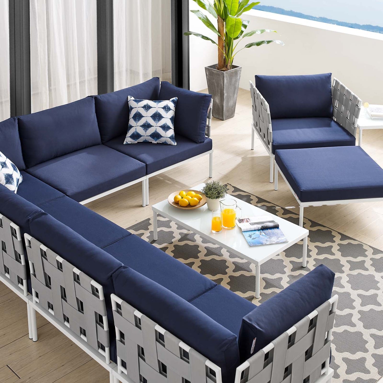 Harmony 10-Piece  Sunbrella¬¨√Ü Outdoor Patio Aluminum Sectional Sofa Set By HouseBean