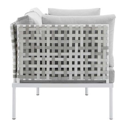 Harmony Sunbrella¬¨√Ü Basket Weave Outdoor Patio Aluminum Loveseat By HouseBean