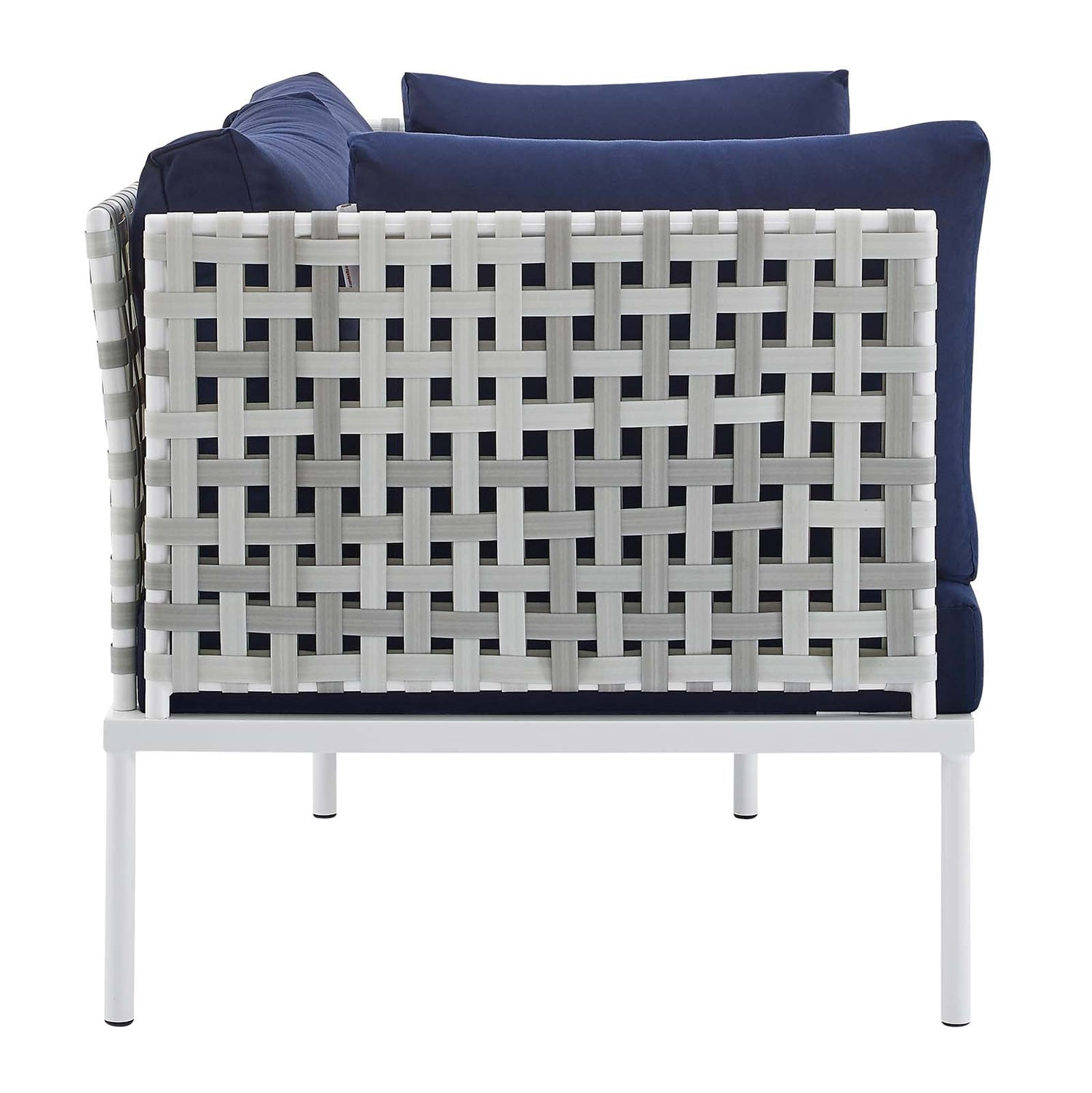 Harmony Sunbrella¬¨√Ü Basket Weave Outdoor Patio Aluminum Loveseat By HouseBean