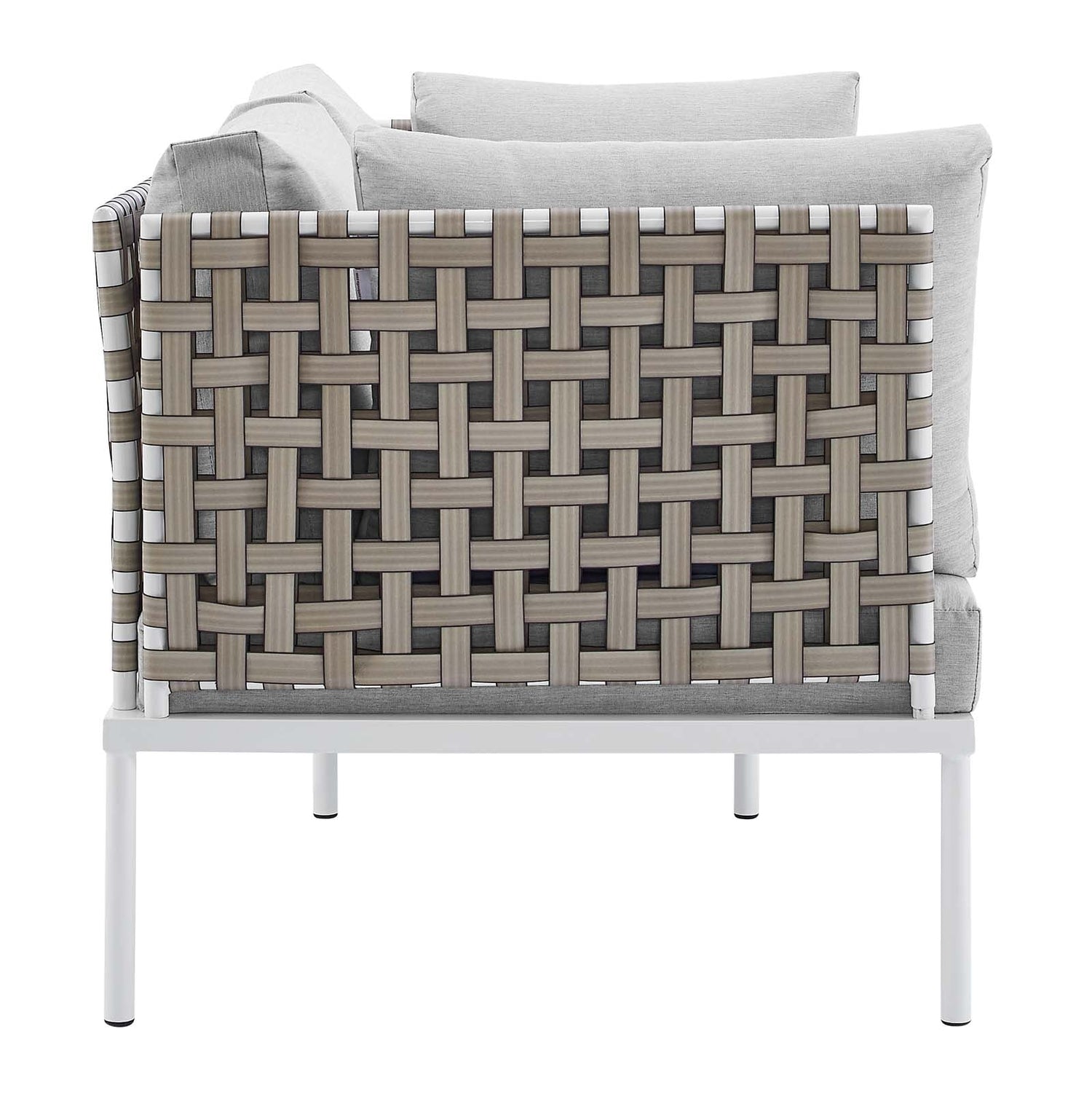 Harmony Sunbrella¬¨√Ü Basket Weave Outdoor Patio Aluminum Loveseat By HouseBean