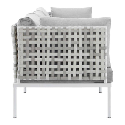 Harmony Sunbrella¬¨√Ü Basket Weave Outdoor Patio Aluminum Sofa By HouseBean