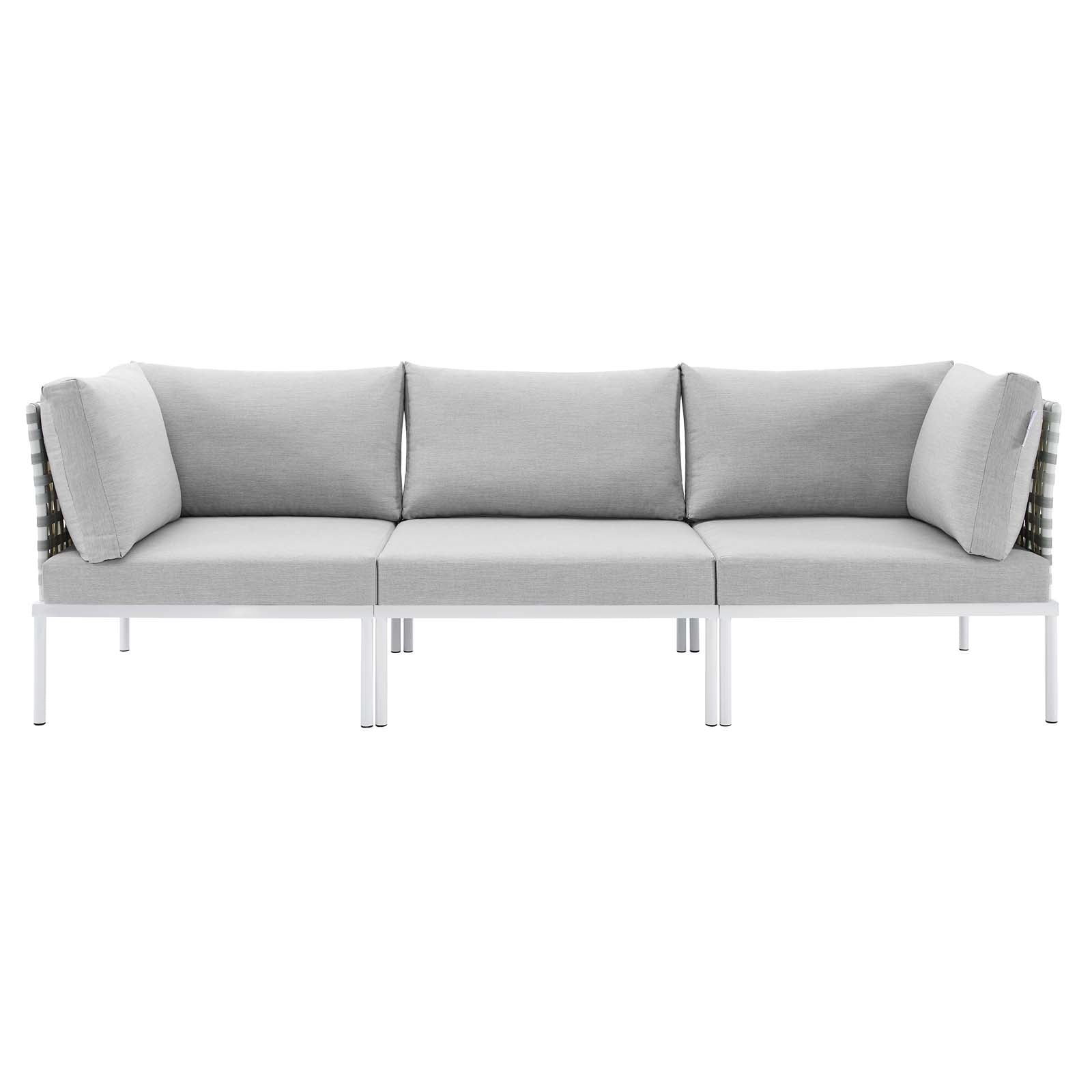 Harmony Sunbrella¬¨√Ü Basket Weave Outdoor Patio Aluminum Sofa By HouseBean