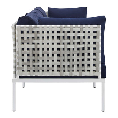 Harmony Sunbrella¬¨√Ü Basket Weave Outdoor Patio Aluminum Sofa By HouseBean