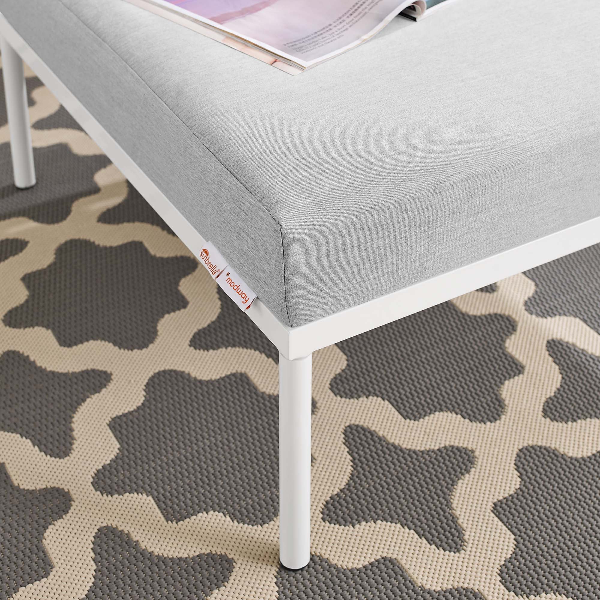 Harmony Sunbrella¬Æ Outdoor Patio Aluminum Ottoman by Modway