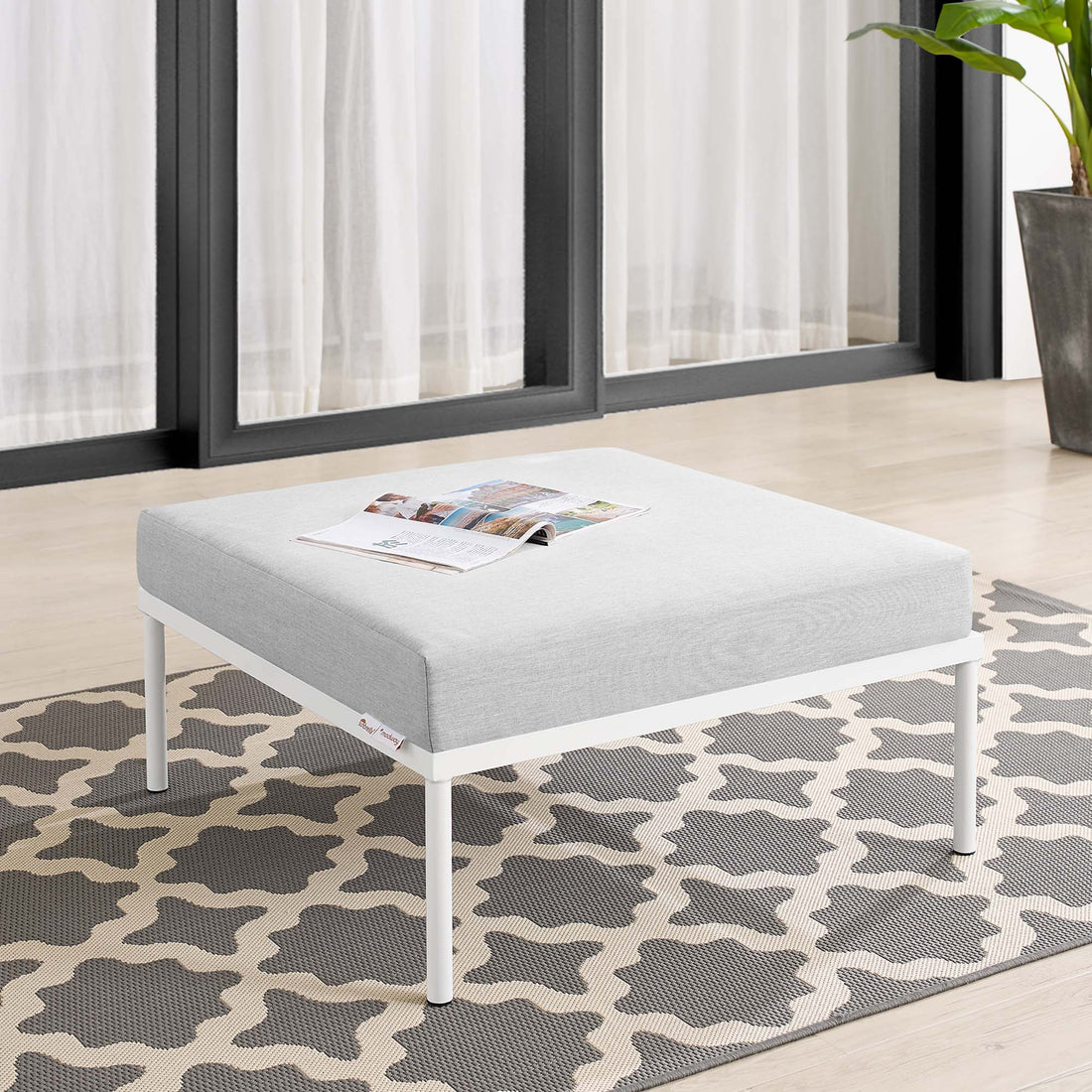 Harmony Sunbrella¬Æ Outdoor Patio Aluminum Ottoman by Modway
