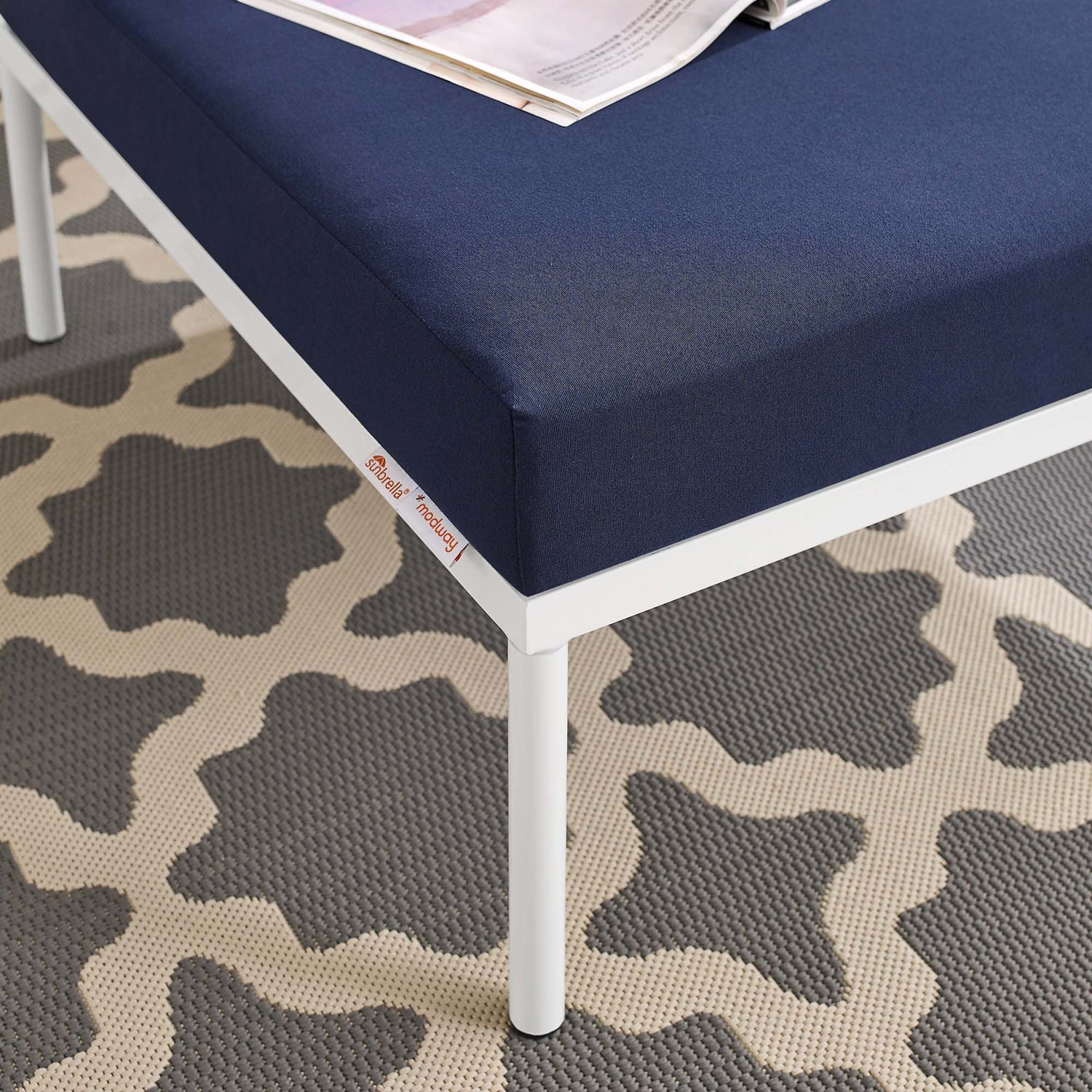 Harmony Sunbrella¬Æ Outdoor Patio Aluminum Ottoman by Modway