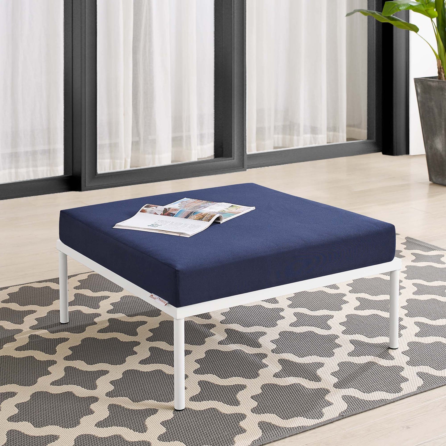Harmony Sunbrella¬Æ Outdoor Patio Aluminum Ottoman by Modway