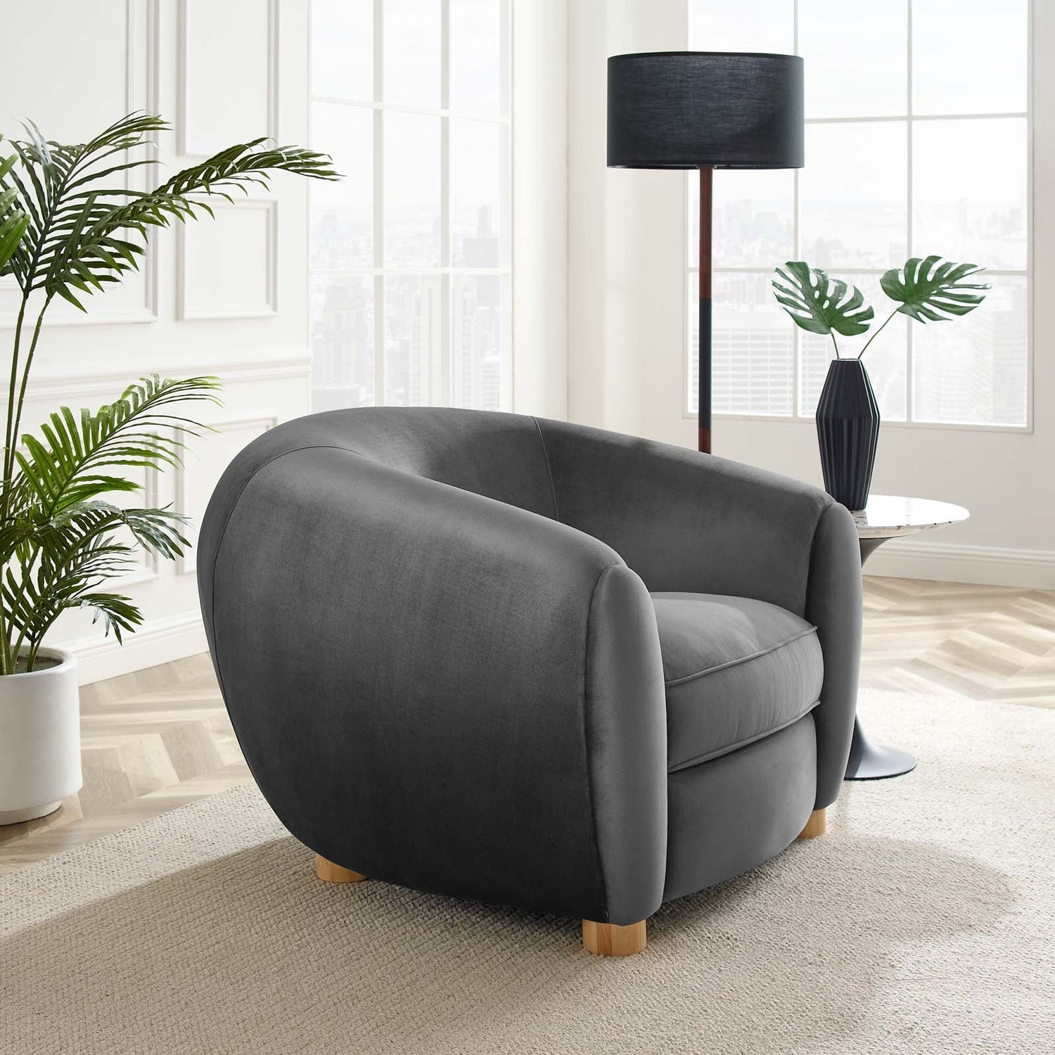 Abundant Performance Velvet Armchair By HouseBean