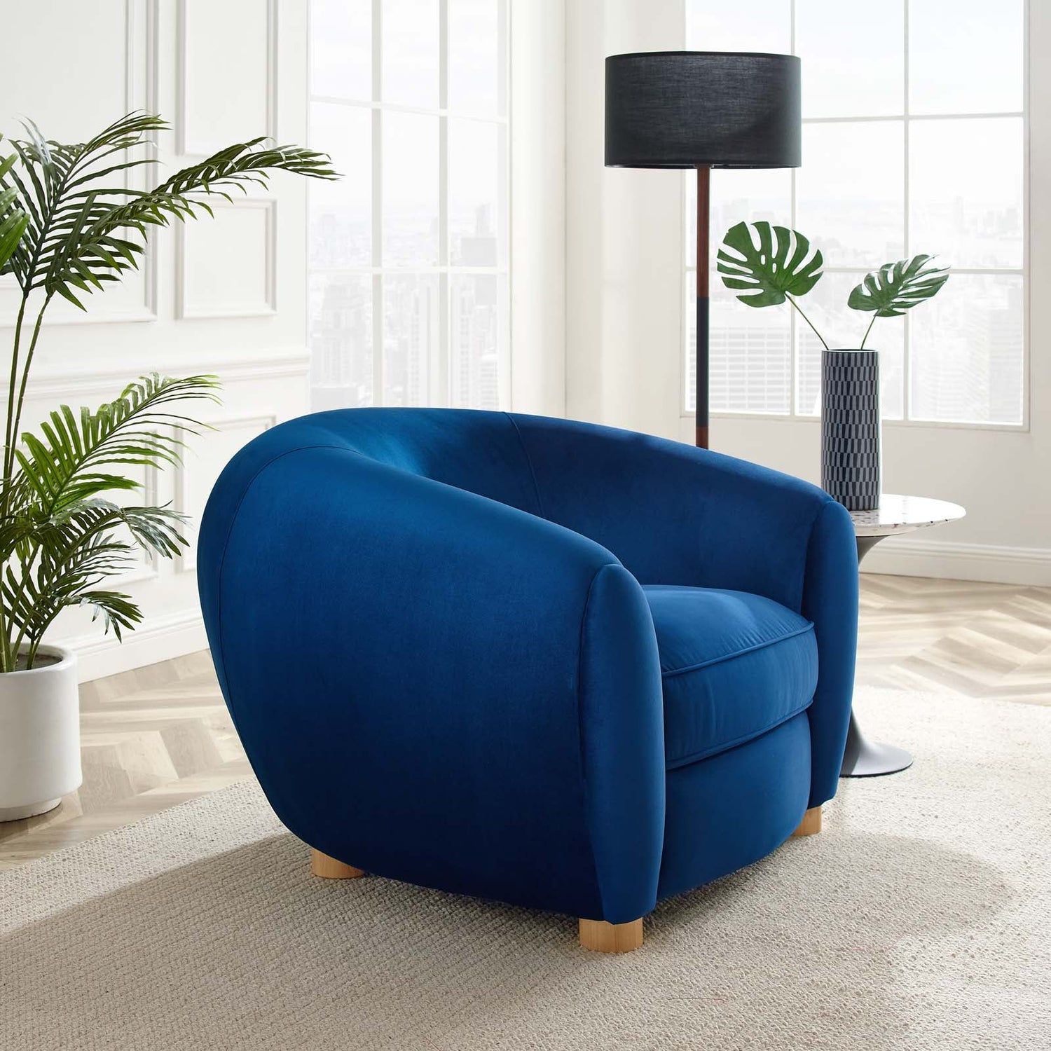 Abundant Performance Velvet Armchair By HouseBean