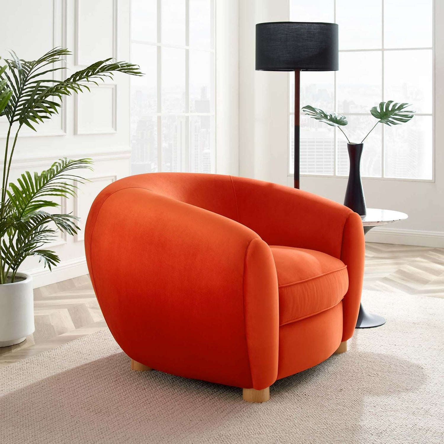 Abundant Performance Velvet Armchair By HouseBean