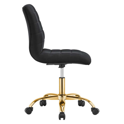 Ripple Armless Performance Velvet Office Chair By HouseBean