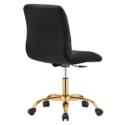 Ripple Armless Performance Velvet Office Chair By HouseBean