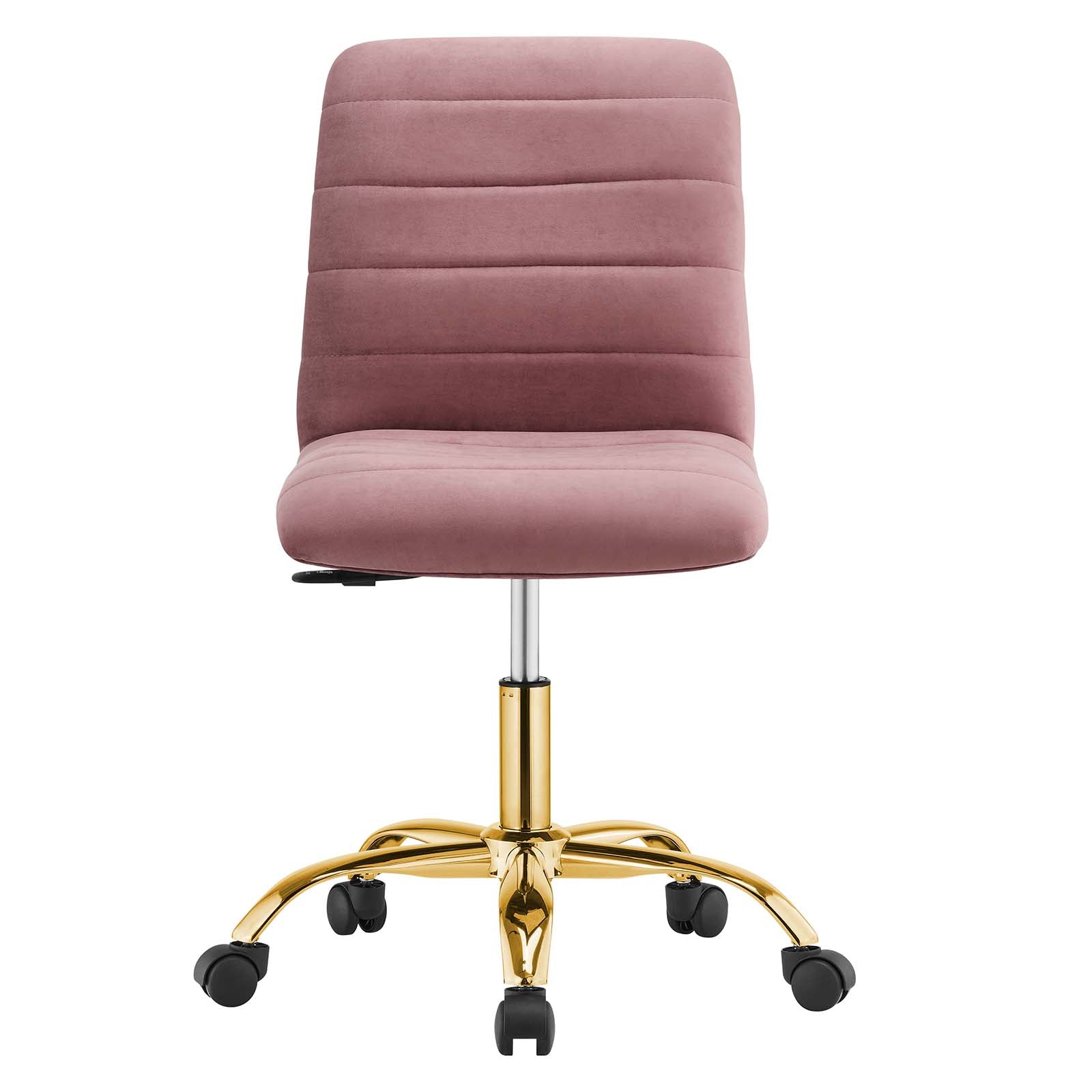 Ripple Armless Performance Velvet Office Chair By HouseBean