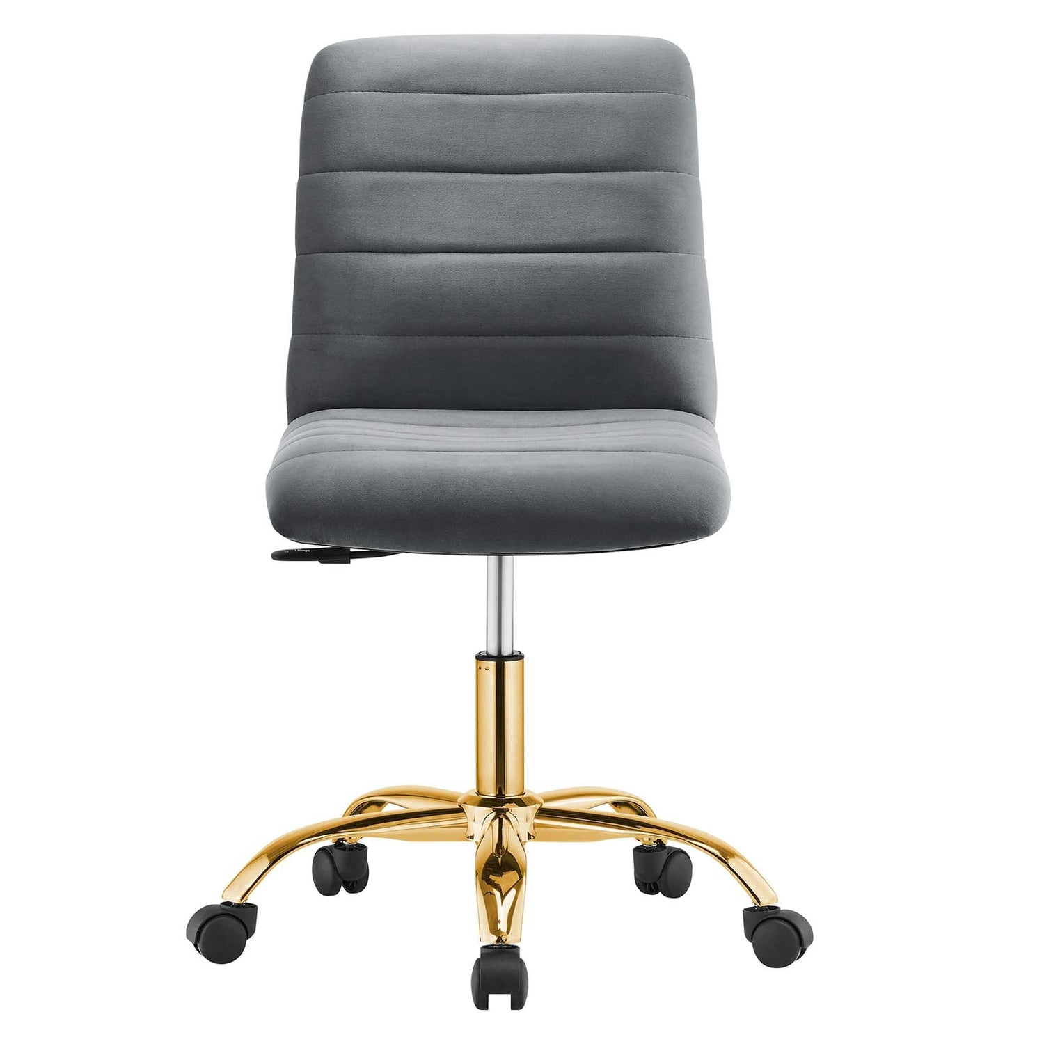 Ripple Armless Performance Velvet Office Chair By HouseBean