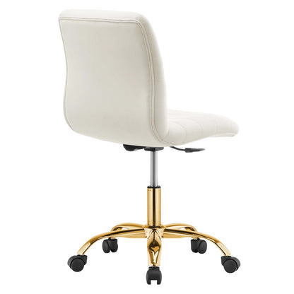 Ripple Armless Performance Velvet Office Chair By HouseBean