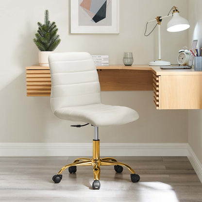 Ripple Armless Performance Velvet Office Chair By HouseBean