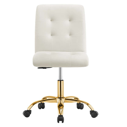 Prim Armless Performance Velvet Office Chair By HouseBean