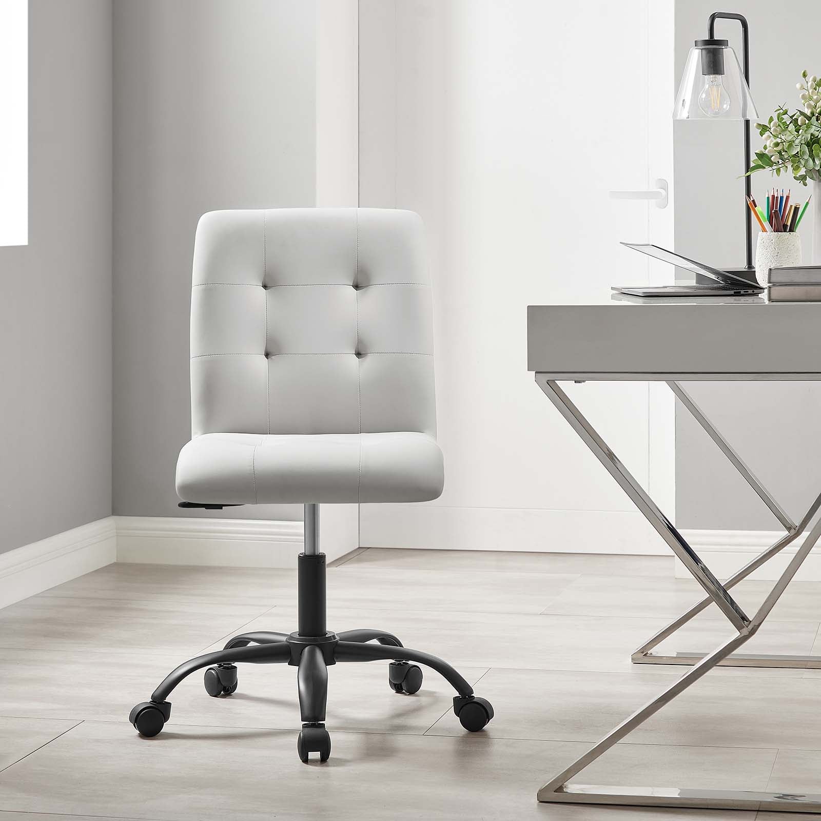 Prim Armless Vegan Leather Office Chair By HouseBean