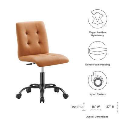 Prim Armless Vegan Leather Office Chair By HouseBean