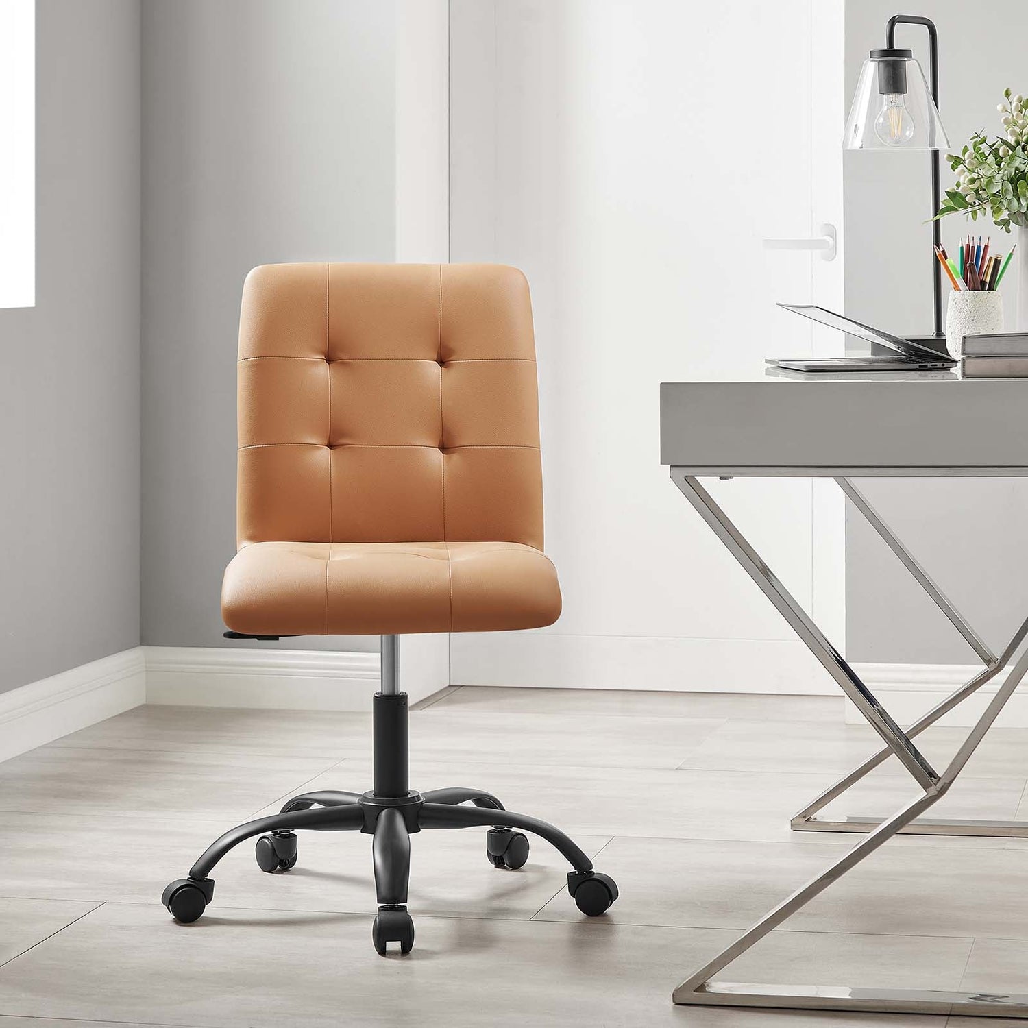 Prim Armless Vegan Leather Office Chair By HouseBean