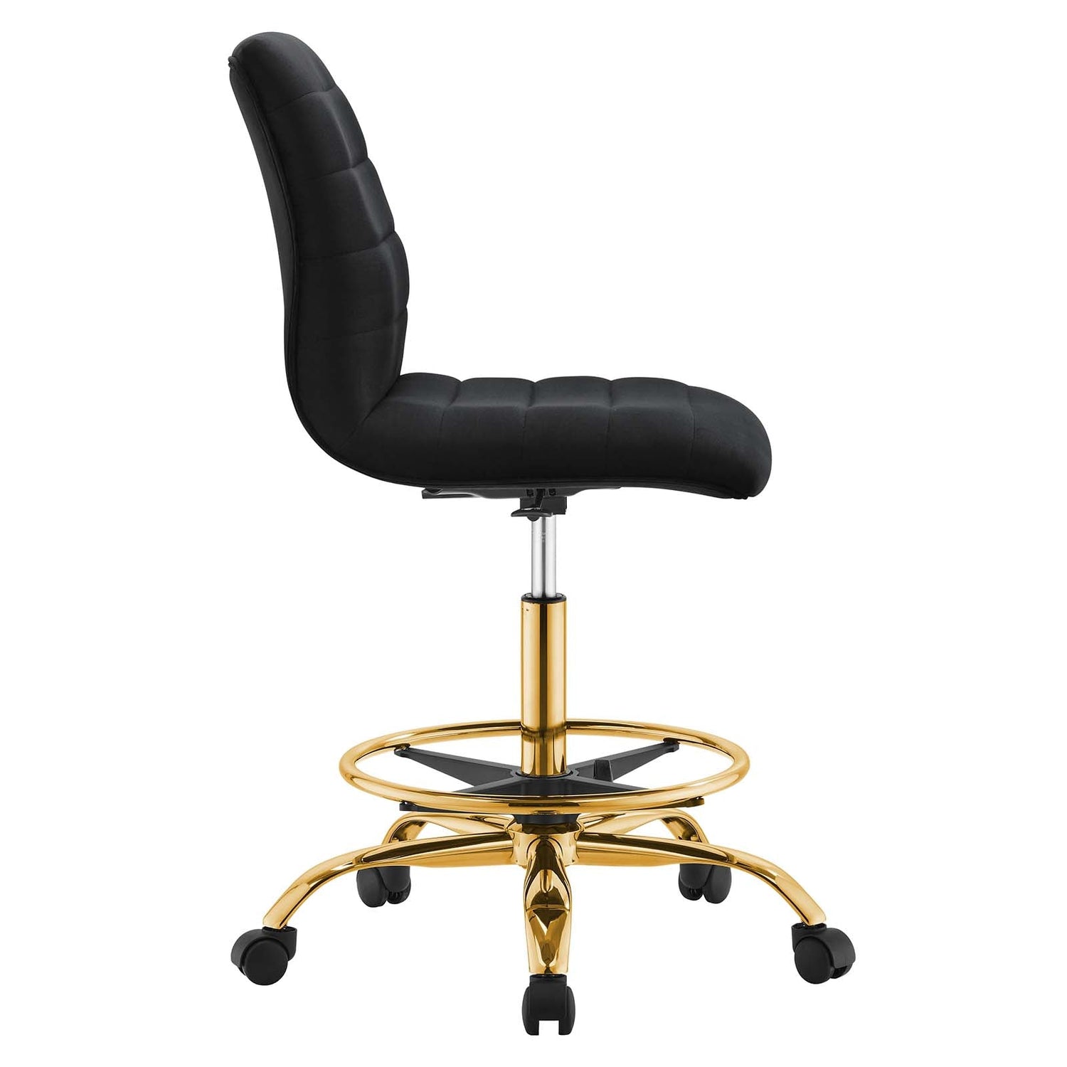 Ripple Armless Performance Velvet Drafting Chair By HouseBean