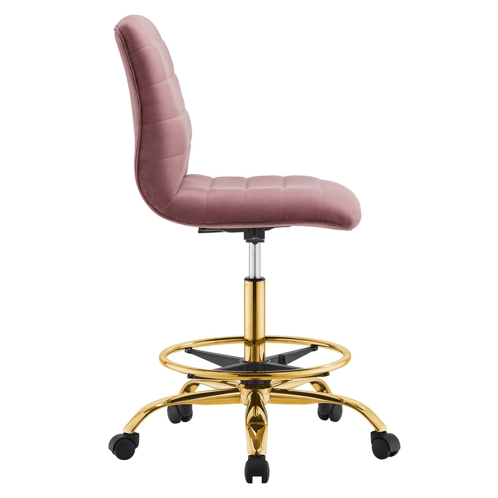 Ripple Armless Performance Velvet Drafting Chair By HouseBean