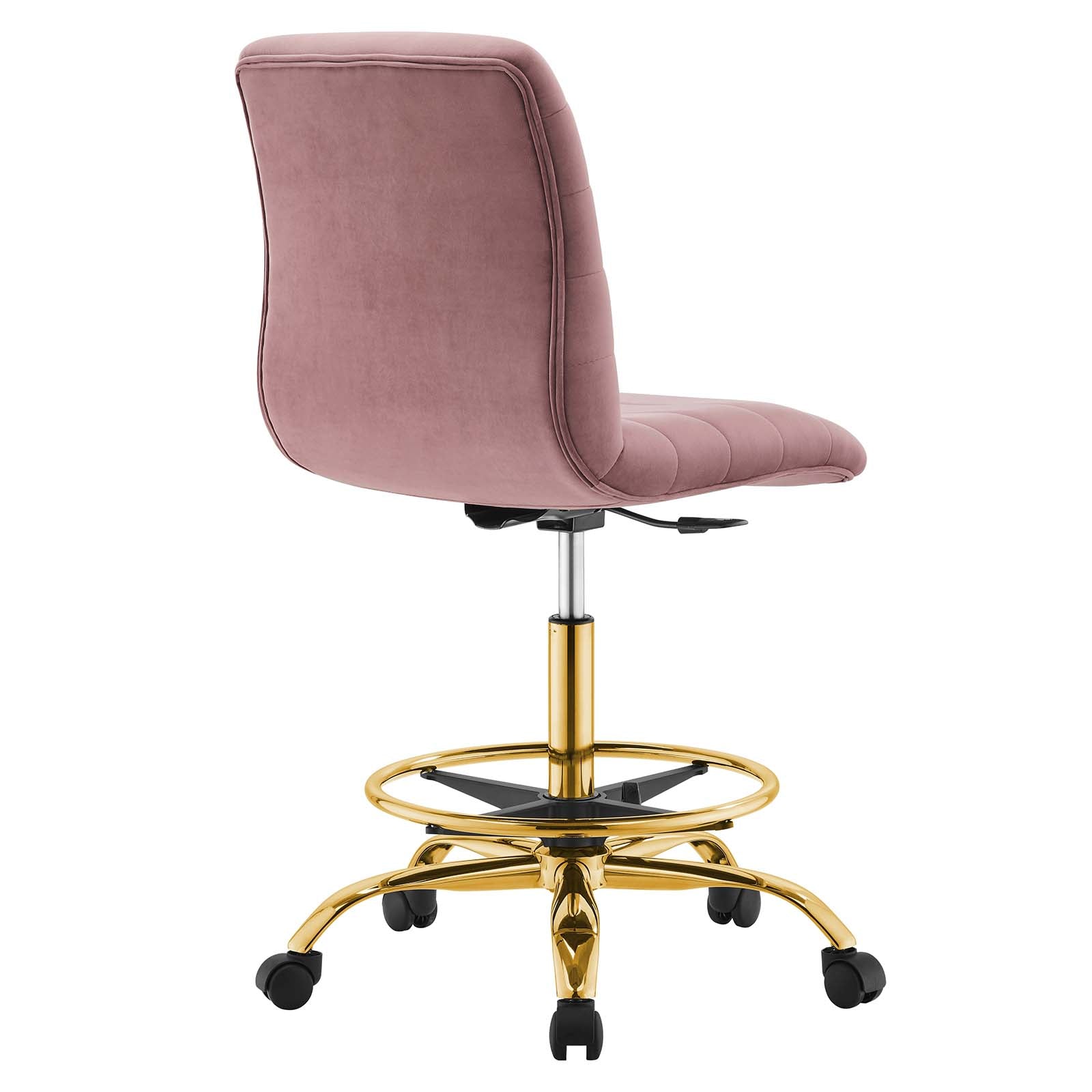 Ripple Armless Performance Velvet Drafting Chair By HouseBean