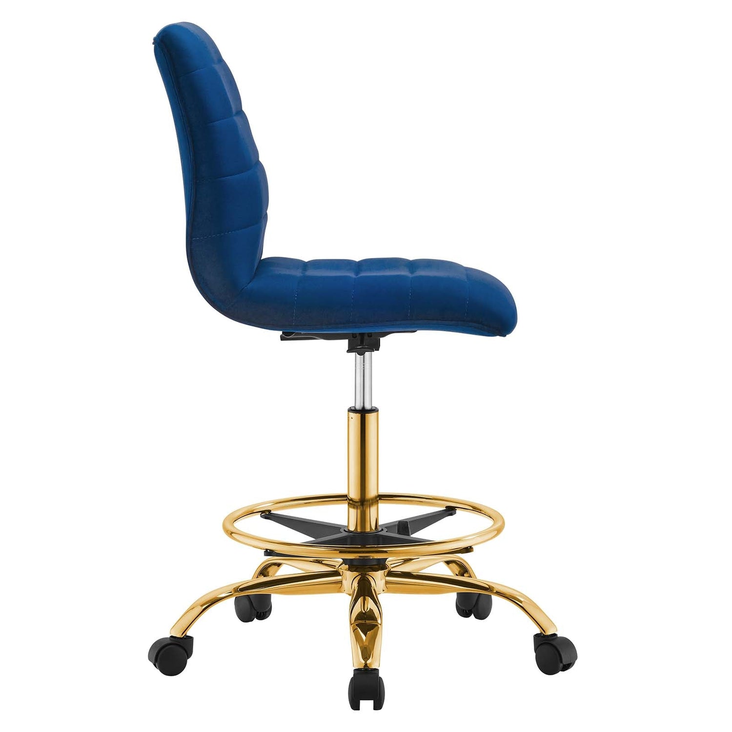 Ripple Armless Performance Velvet Drafting Chair By HouseBean