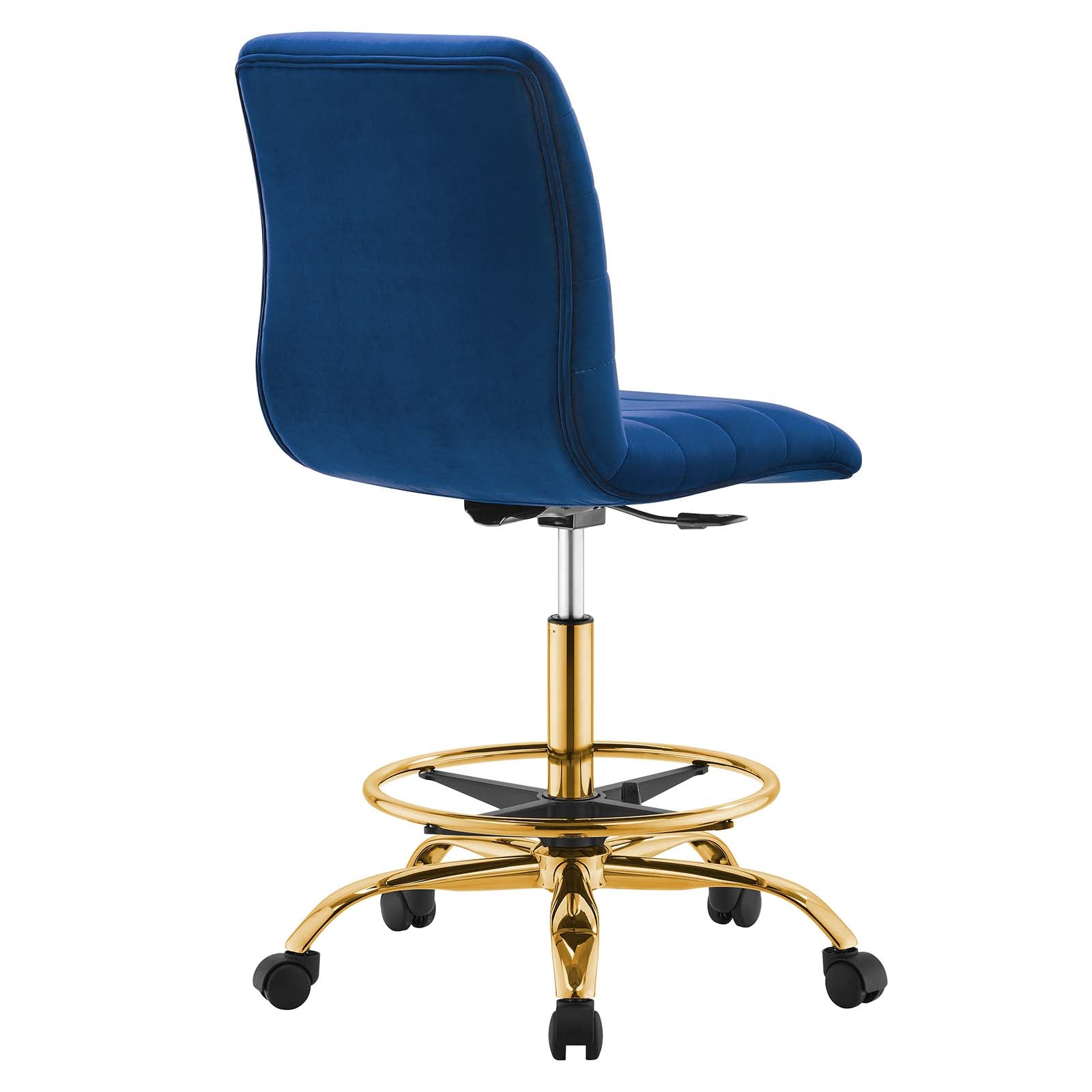 Ripple Armless Performance Velvet Drafting Chair By HouseBean