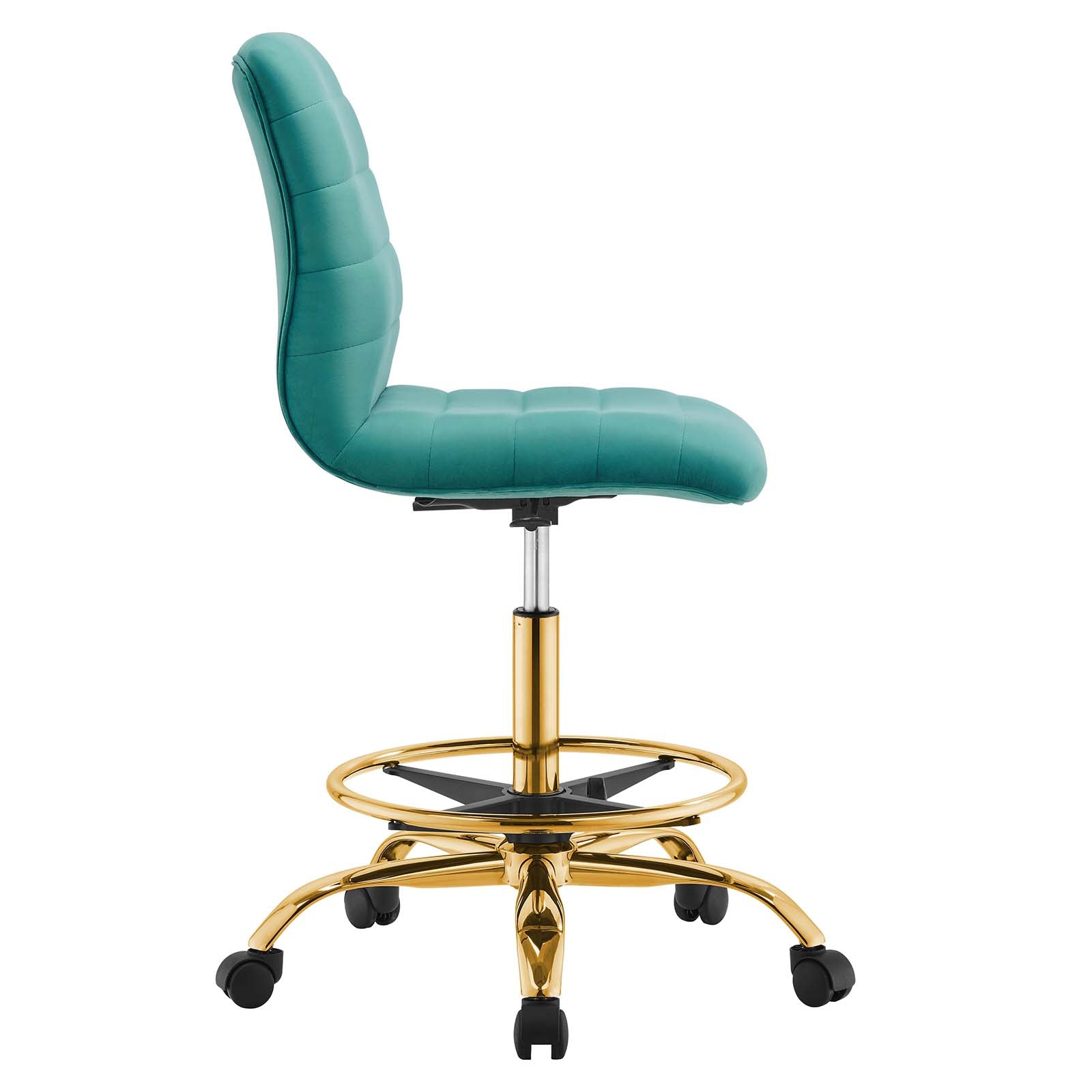 Ripple Armless Performance Velvet Drafting Chair By HouseBean