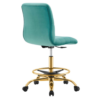 Ripple Armless Performance Velvet Drafting Chair By HouseBean