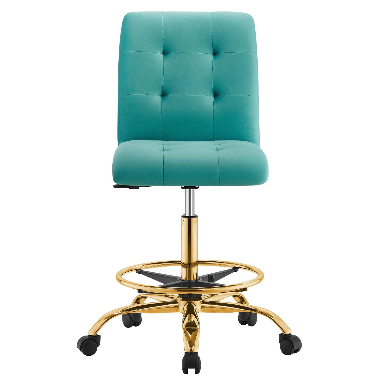 Prim Armless Performance Velvet Drafting Chair By HouseBean