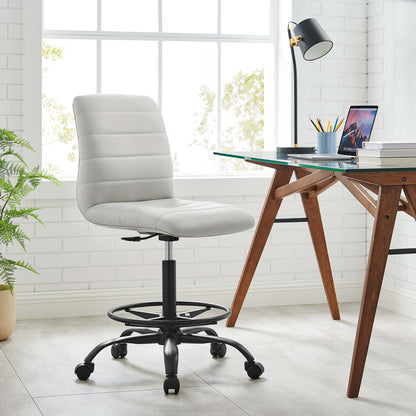 Ripple Armless Vegan Leather Drafting Chair by Modway