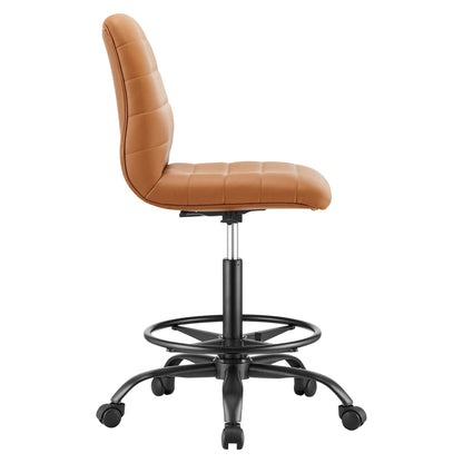 Ripple Armless Vegan Leather Drafting Chair by Modway