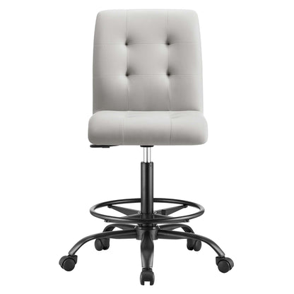 Prim Armless Vegan Leather Drafting Chair by Modway