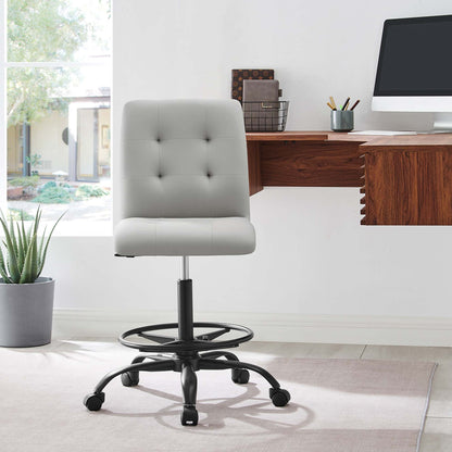Prim Armless Vegan Leather Drafting Chair by Modway
