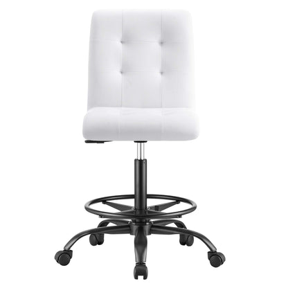 Prim Armless Vegan Leather Drafting Chair by Modway