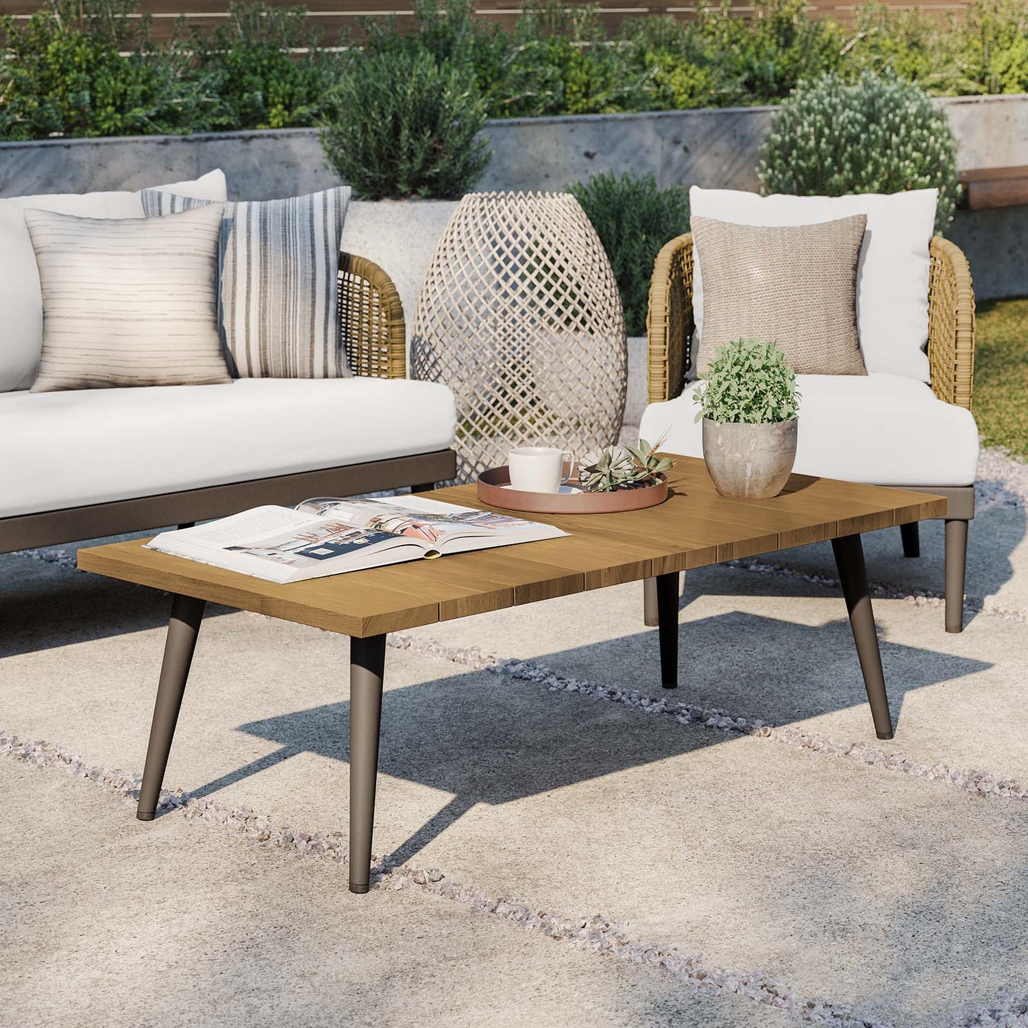 Meadow Outdoor Patio Teak Wood Coffee Table By HouseBean