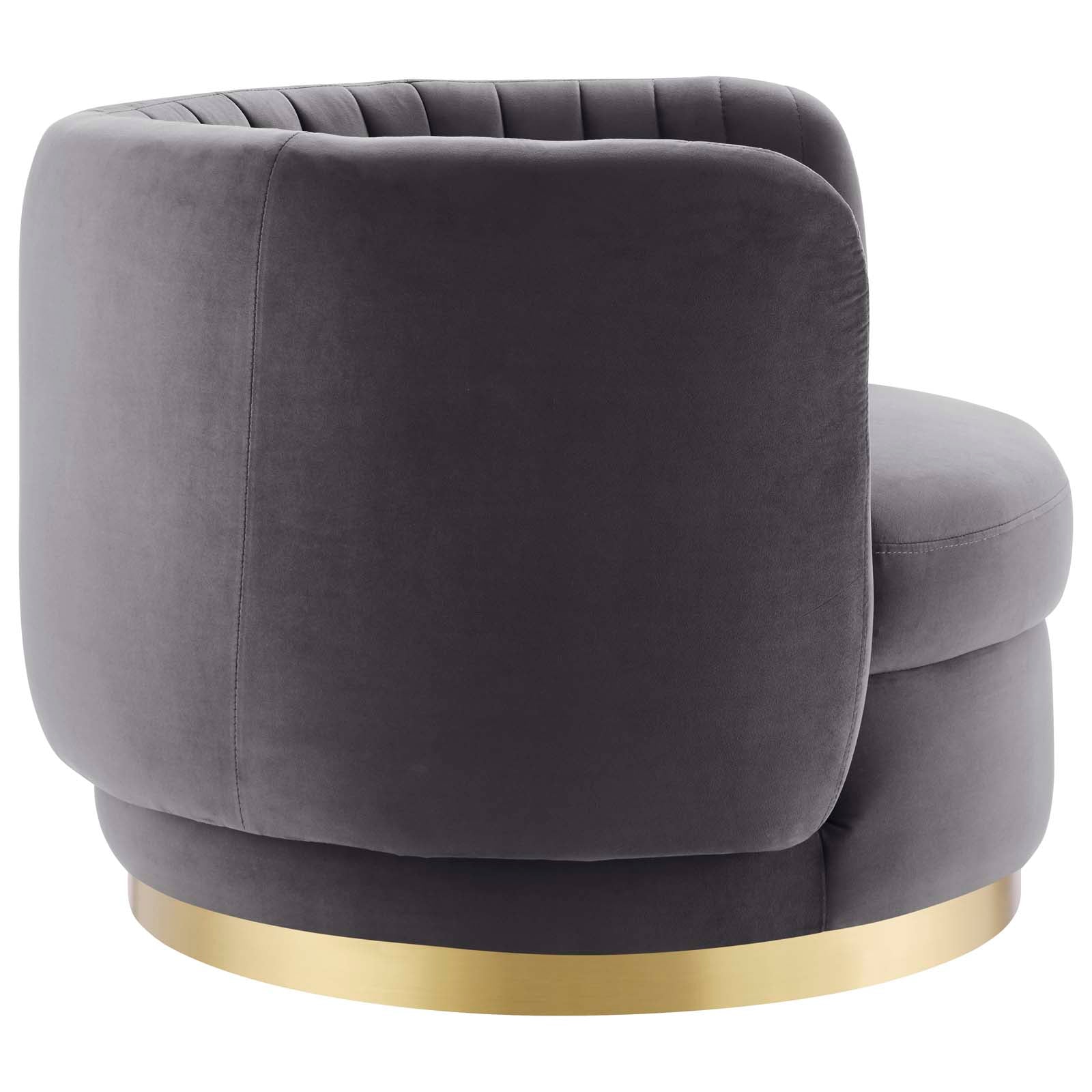 Embrace Tufted Performance Velvet Performance Velvet Swivel Chair By HouseBean