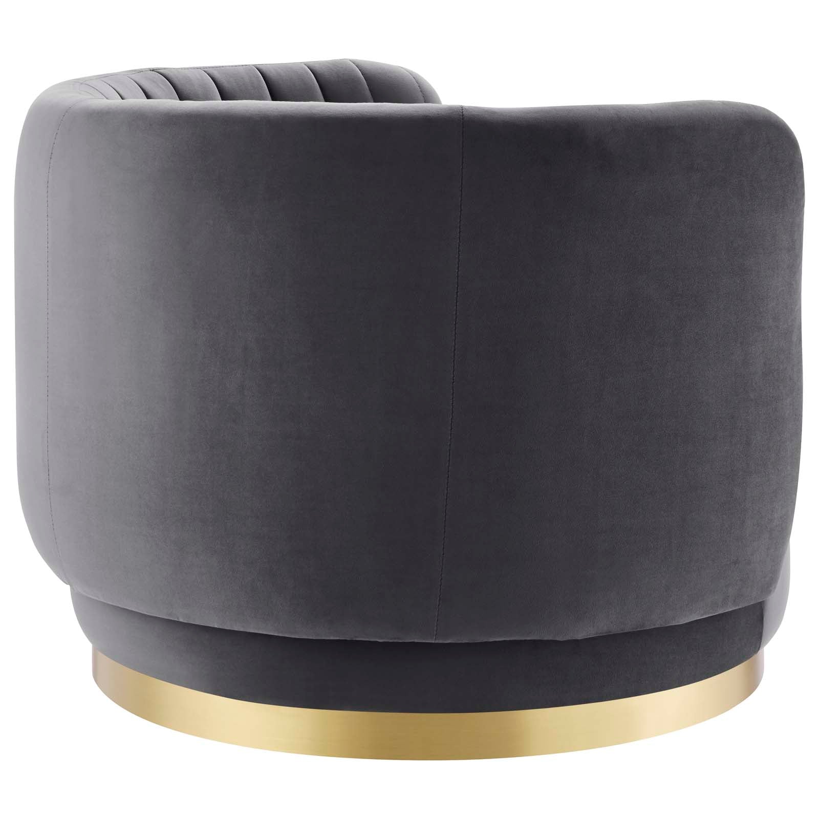 Embrace Tufted Performance Velvet Performance Velvet Swivel Chair By HouseBean