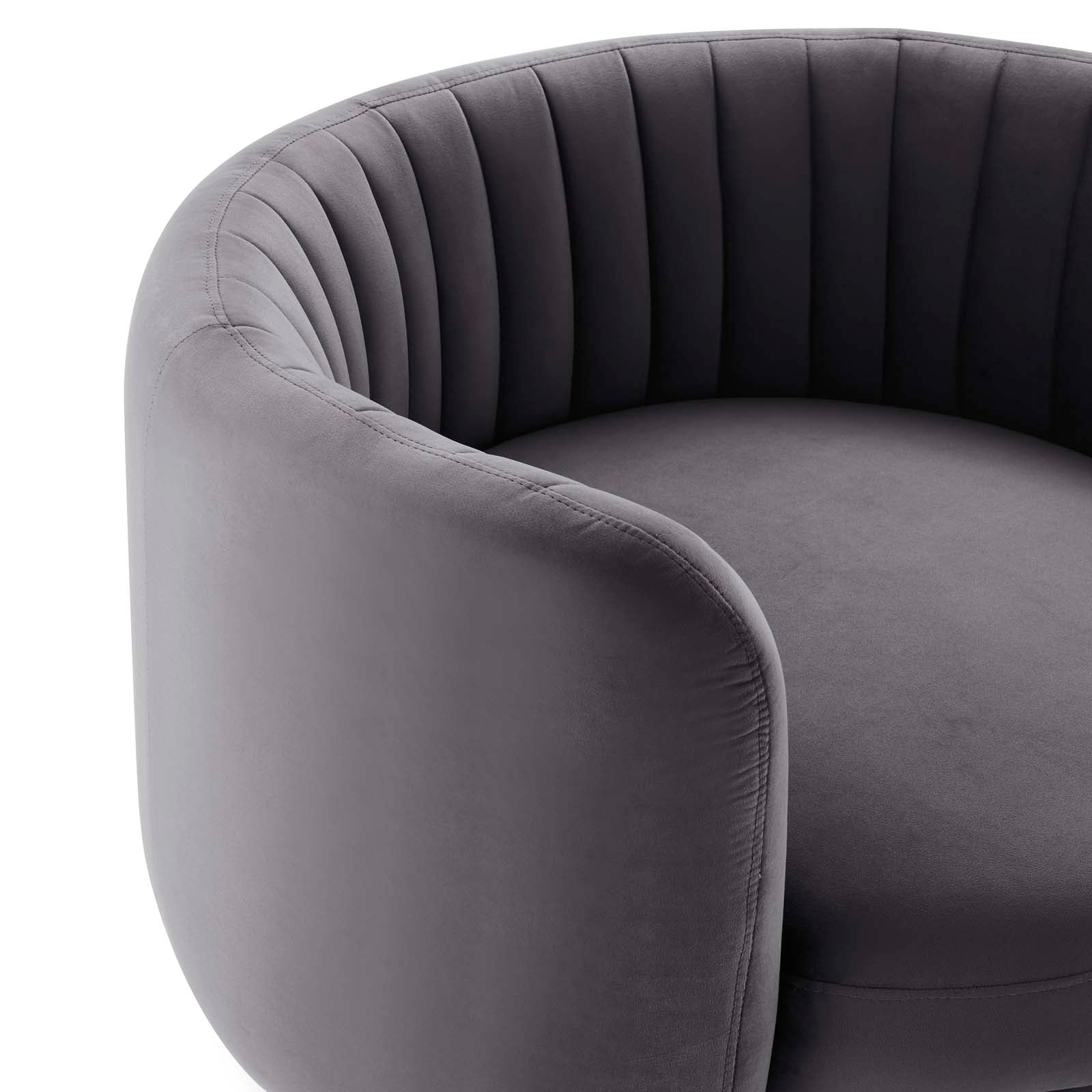 Embrace Tufted Performance Velvet Performance Velvet Swivel Chair By HouseBean