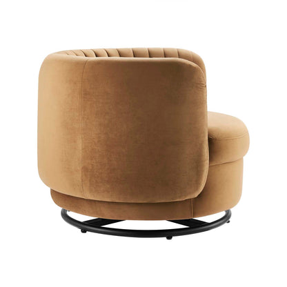 Embrace Tufted Performance Velvet Performance Velvet Swivel Chair By HouseBean