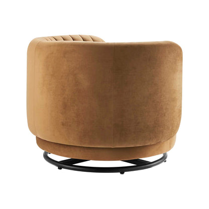 Embrace Tufted Performance Velvet Performance Velvet Swivel Chair By HouseBean