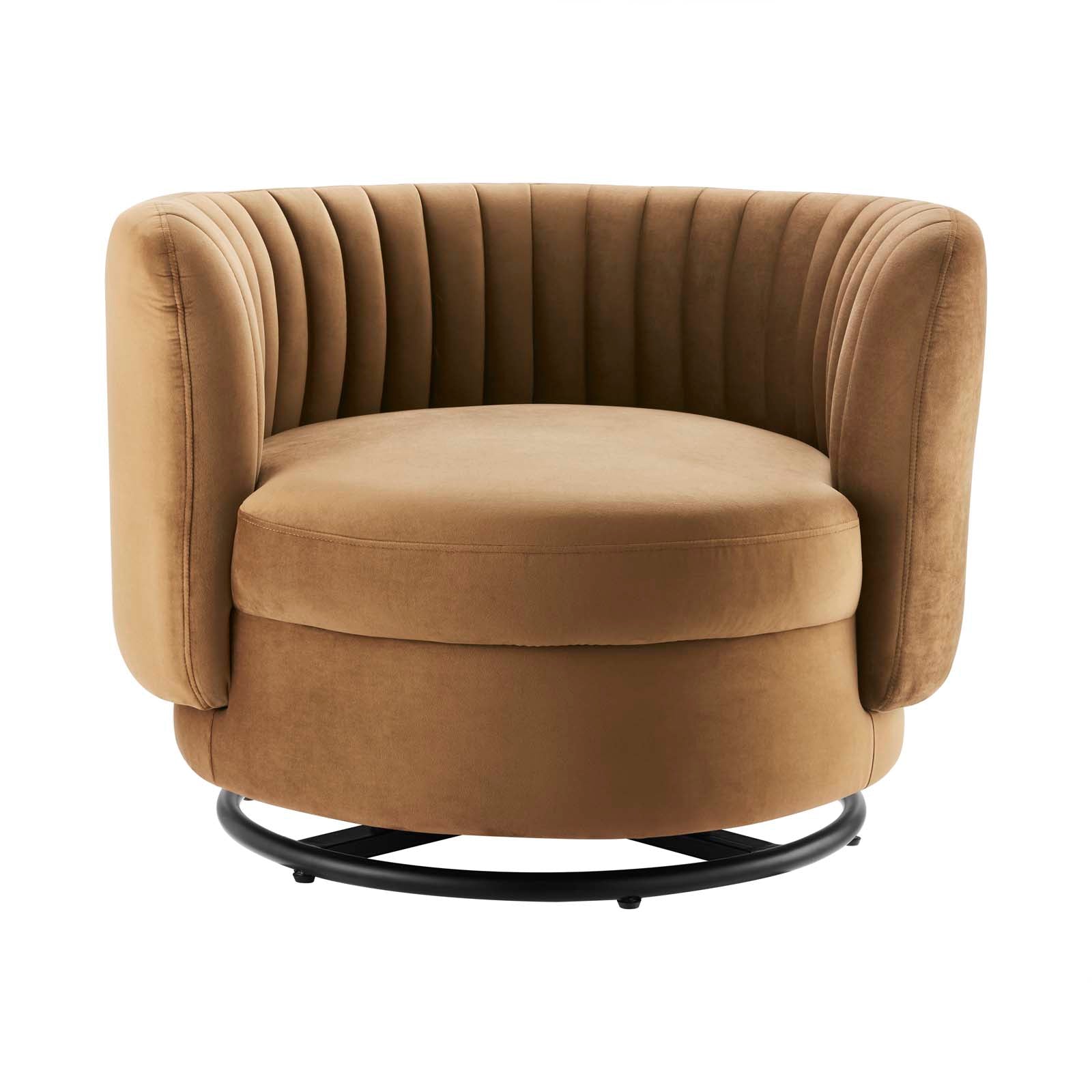 Embrace Tufted Performance Velvet Performance Velvet Swivel Chair By HouseBean